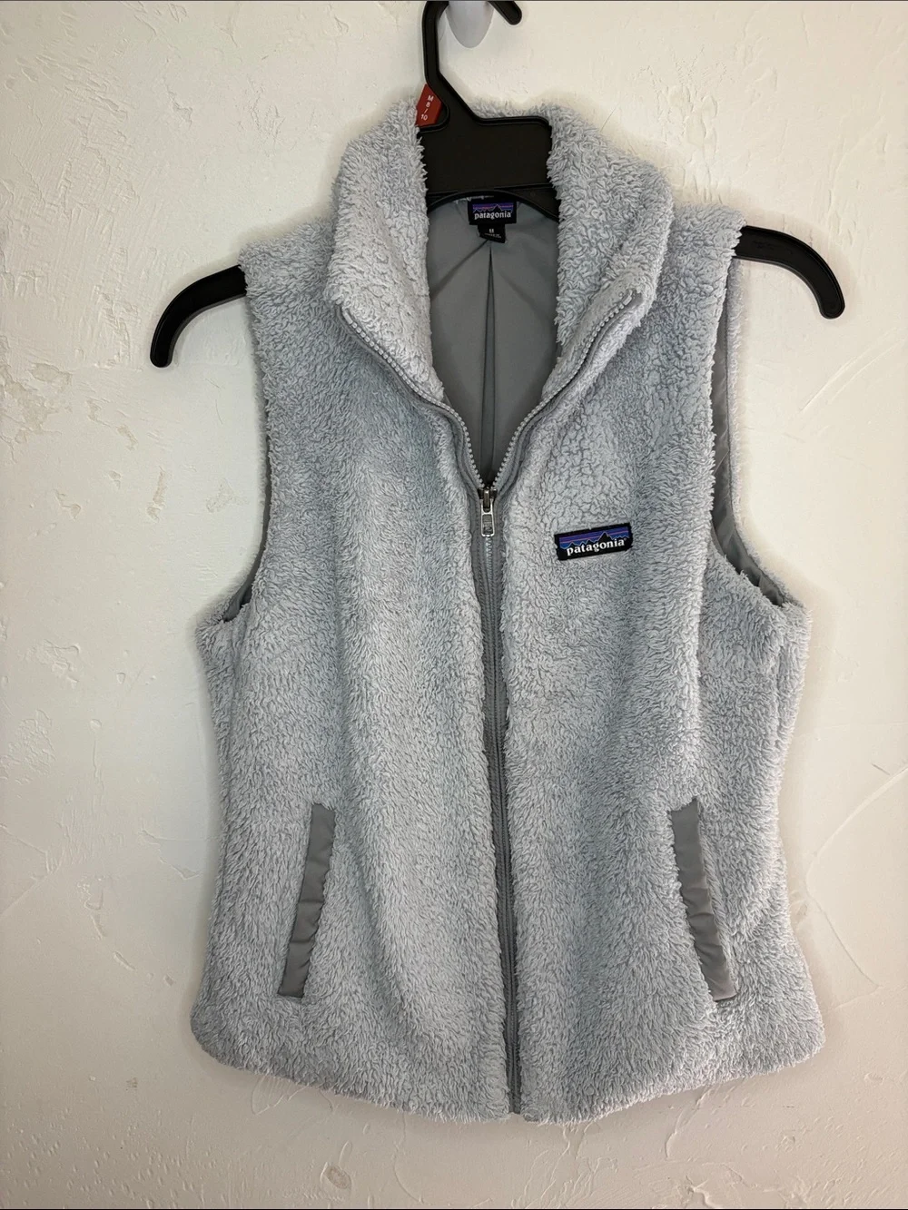 Patagonia Light Gray Fleece Vest with Logo - Picture 1 of 9